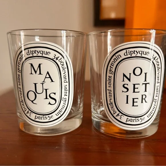 Two empty Diptyque luxury candle vessels: Noisetier snd Maquis. - Picture 4 of 4